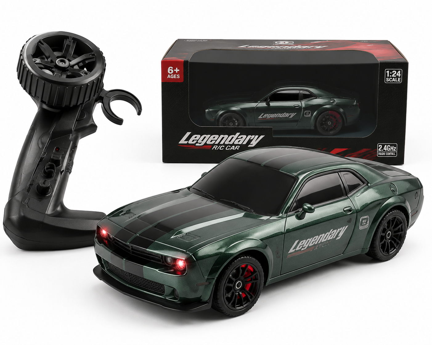 3.4GHz Remote Control Sports Car | Rechargeable High-Speed RC Drift Car with LED Lights | Indoor & Outdoor Toy for Kids